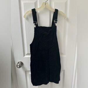 Black Corduroy Overall Dress